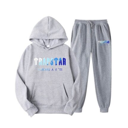 Trapstar Chenille Decoded Grey Tracksuit Dazzling Blue/White