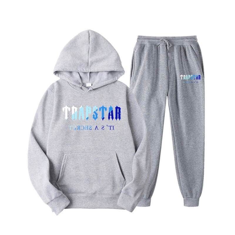 Trapstar Chenille Decoded Grey Tracksuit Dazzling Blue/White