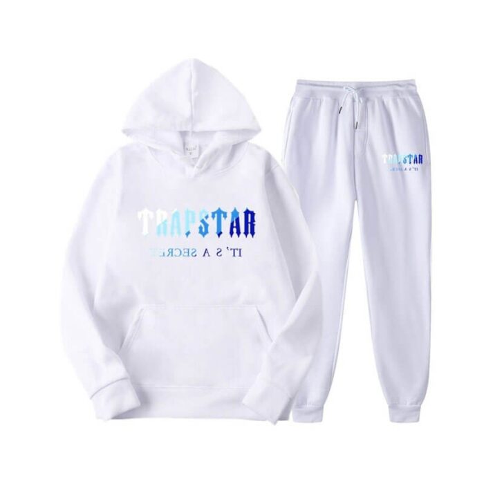 Trapstar Chenille Decoded Grey Tracksuit Dazzling Blue/White