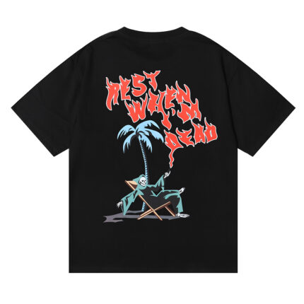 Black And White Trapstar Rest When I’m Dead Tee Shirt